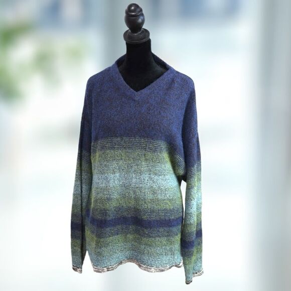 Anthropologie Cousin Johnny Merino Wool Multicolor Pullover Jumper Sweater Sz L - Picture 4 of 12
